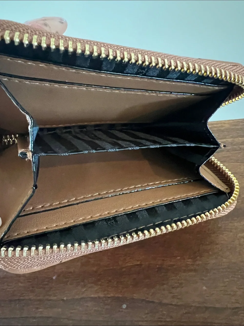 Victoria's Secret Quilted Zip Card Wallet in Camel Brown - Picture 6 of 8